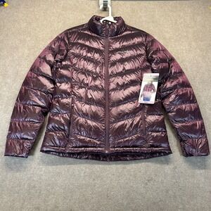 Eddie Bauer EB650 Down Packable Jacket Women's Small Purple Full Zip Puffer NEW